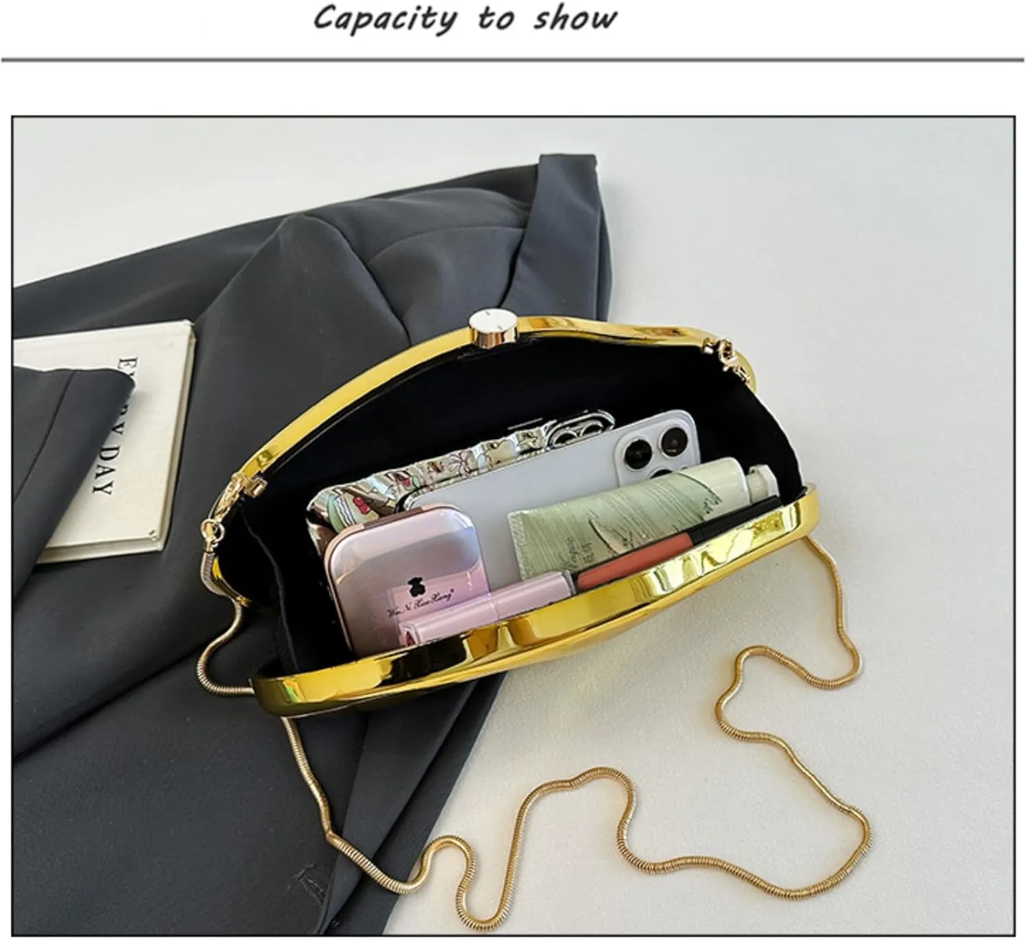 Acrylic Clutch Purses for Women Formal Evening Bag Irregular Shell Handbag for wedding party