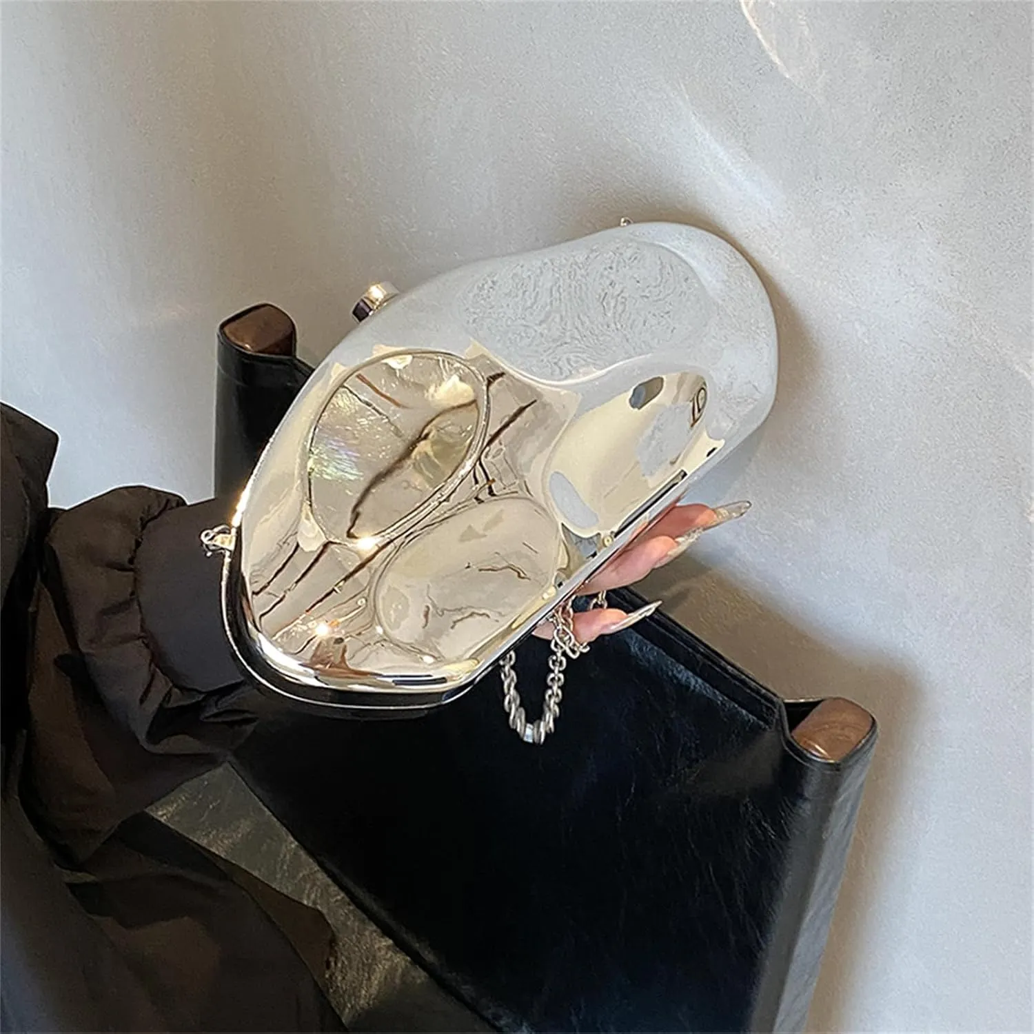 Acrylic Clutch Purses for Women Formal Evening Bag Irregular Shell Handbag for wedding party