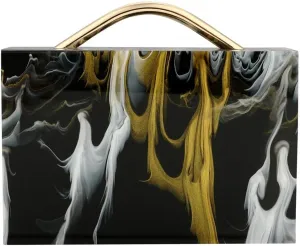 Acrylic Evening Clutch Purse Chain Handbags for women Box Purse for Wedding Cocktail Party Prom (Black)