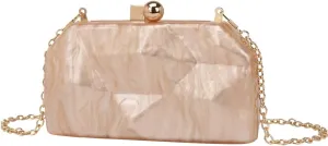 Acrylic Irregular Square Evening Bag Marbled Shaped Shoulder Purse Chic Women Clutch for Wedding Party Cocktail