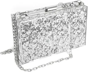 Acrylic Purses and Handbags, Mixed Color Sequins Acrylic Evening Bag,Fashion Lovely Shoulder Bag for Dinner Party Travel
