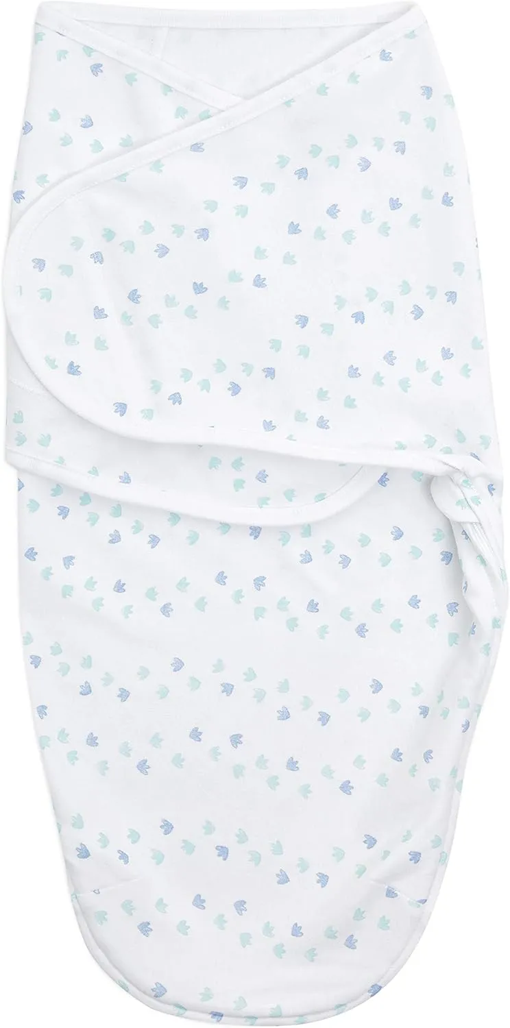 aden   anais Essentials Easy Swaddle Wrap Quick Change with Bottom Zipper, Snug Cotton Knit Baby Wrap Swaddle Blanket for Newborns, TOG 1.0, 3-Pack, Dino-Rama, 0-3 Months, Small/Medium