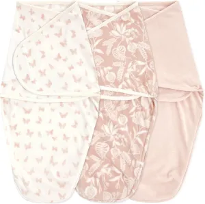 aden   anais Essentials Velboa Wrap 3 Pack, Zipper Bottom for Quick Diaper Change, Newborn Cozy Swaddle Blanket for Safer Sleep, Adjustable, Hip Healthy, TOG 1.5, Garden, 0-3 Months