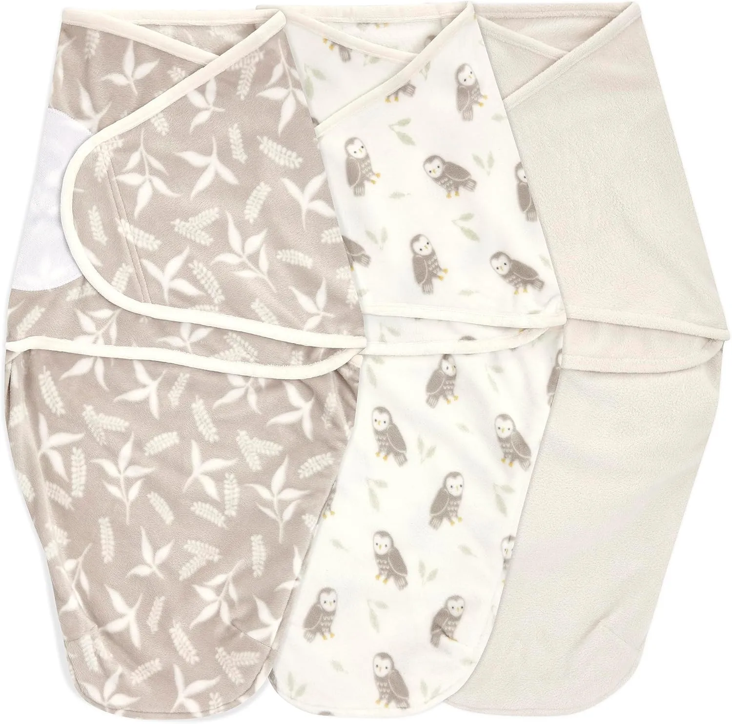 aden   anais Essentials Velboa Wrap 3 Pack, Zipper Bottom for Quick Diaper Change, Newborn Cozy Swaddle Blanket for Safer Sleep, Adjustable, Hip Healthy, TOG 1.5, Rockland Marsh, 0-3 Months