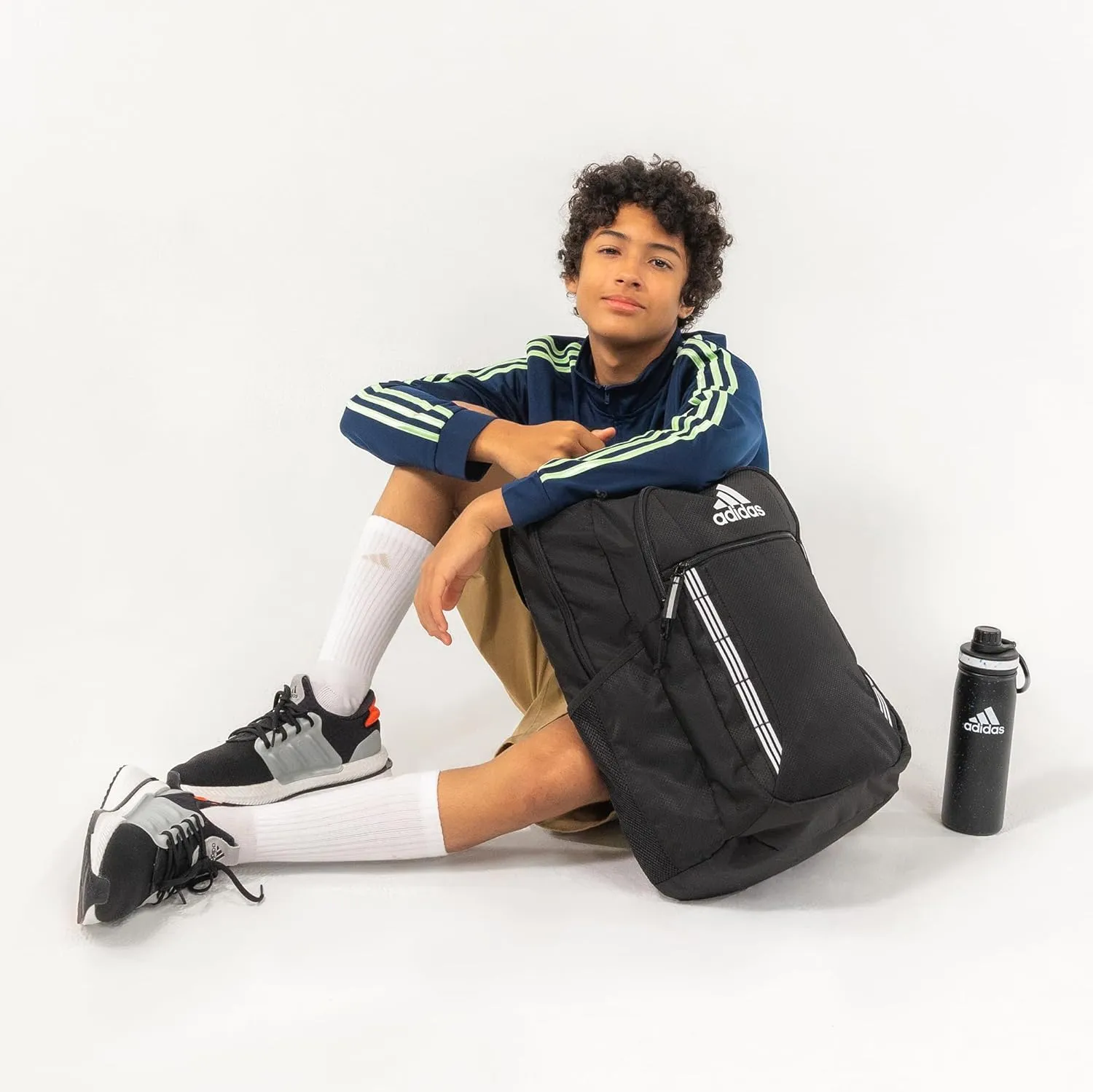 adidas Excel Laptop Durable Large Athletic Gym Backpack Bag, Bold Twill Bright Royal-Legend Ink/Black/Silver Metallic, One Size