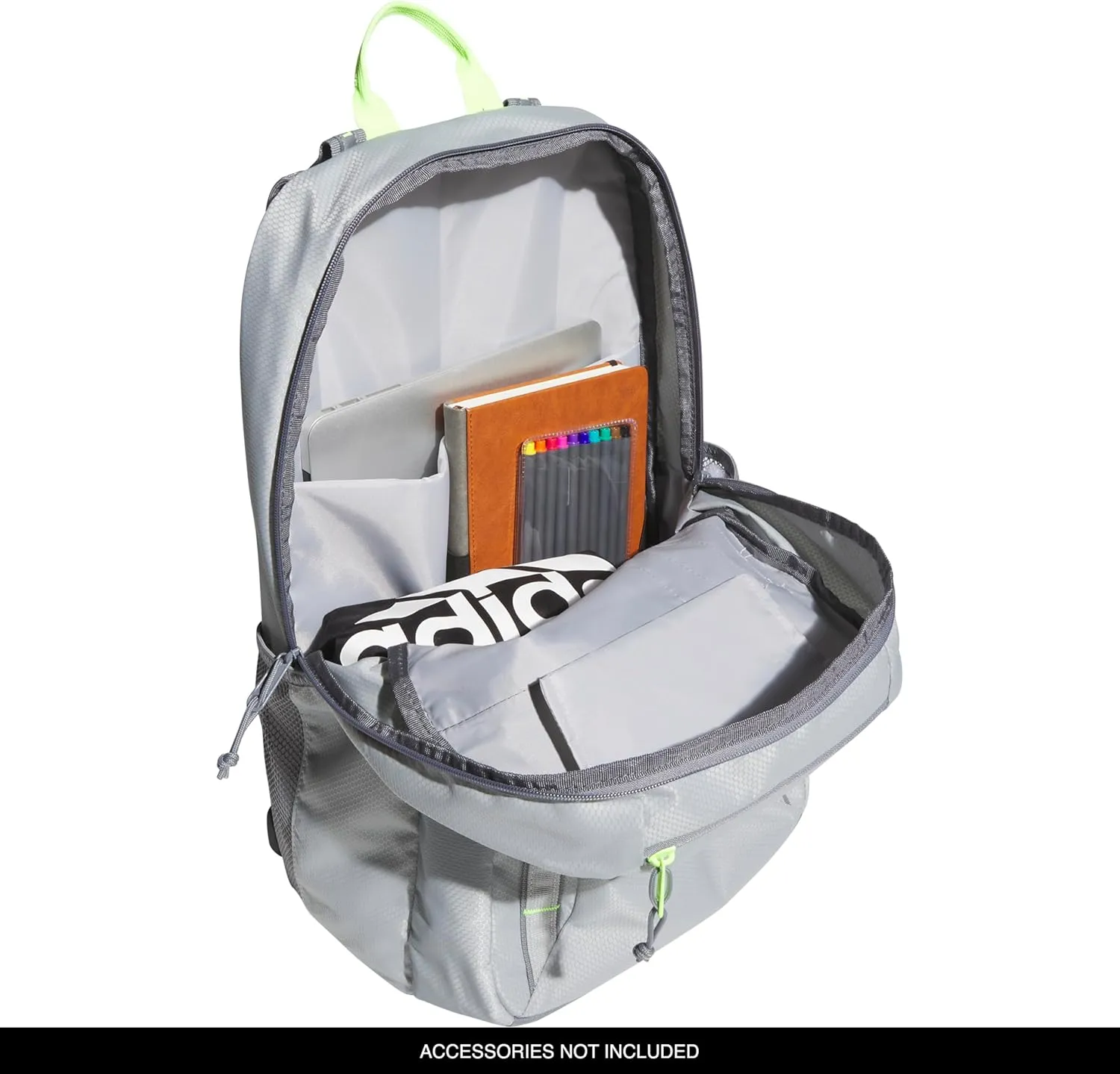 adidas Excel Laptop Durable Large Athletic Gym Backpack Bag, Stone Grey/Team Royal Blue/Lucid Lemon Yellow, One Size