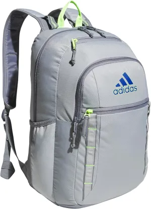 adidas Excel Laptop Durable Large Athletic Gym Backpack Bag, Stone Grey/Team Royal Blue/Lucid Lemon Yellow, One Size