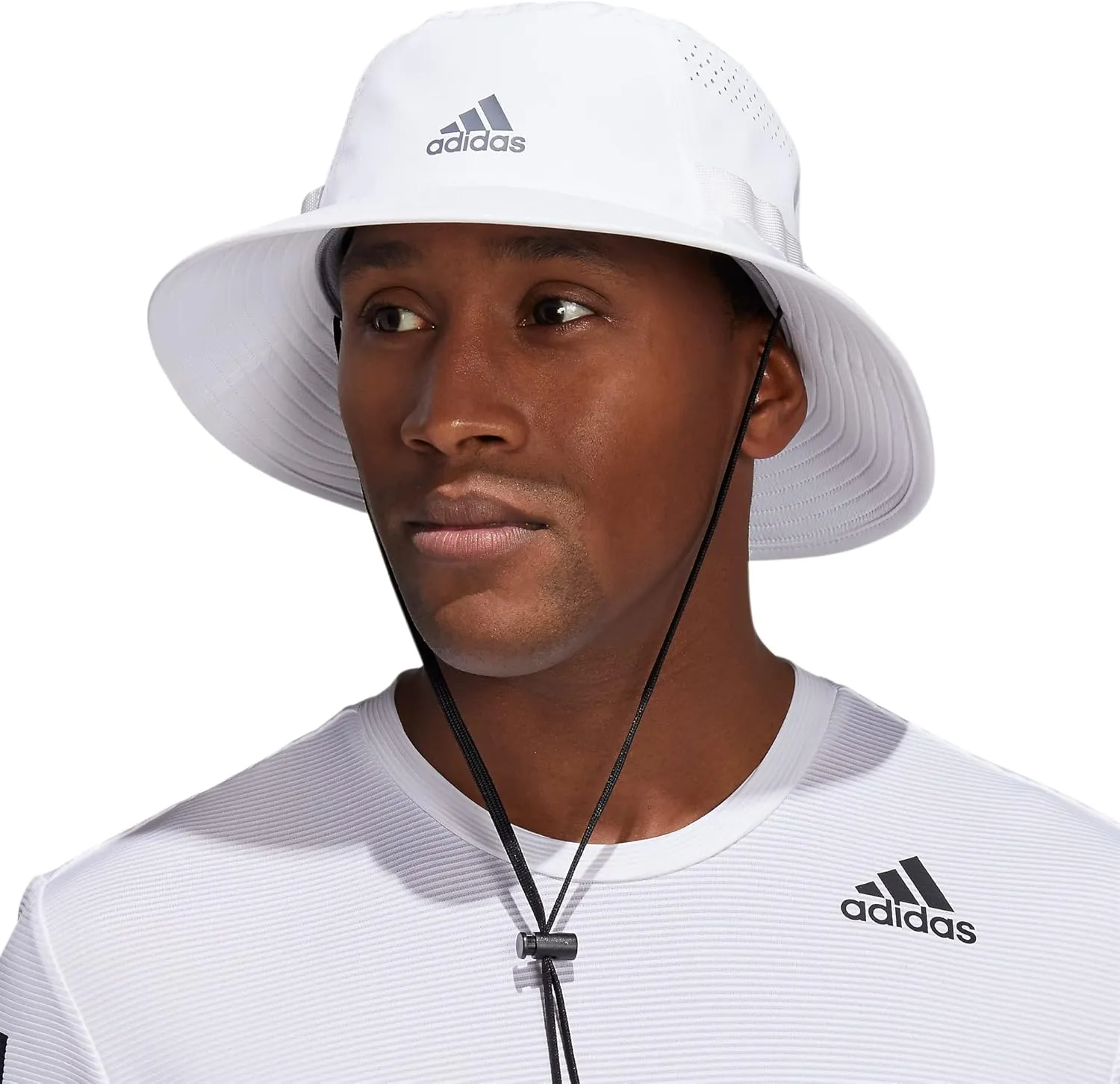 adidas Men's Victory Bucket Hat outdoors and sideline wide brim style for sun protection