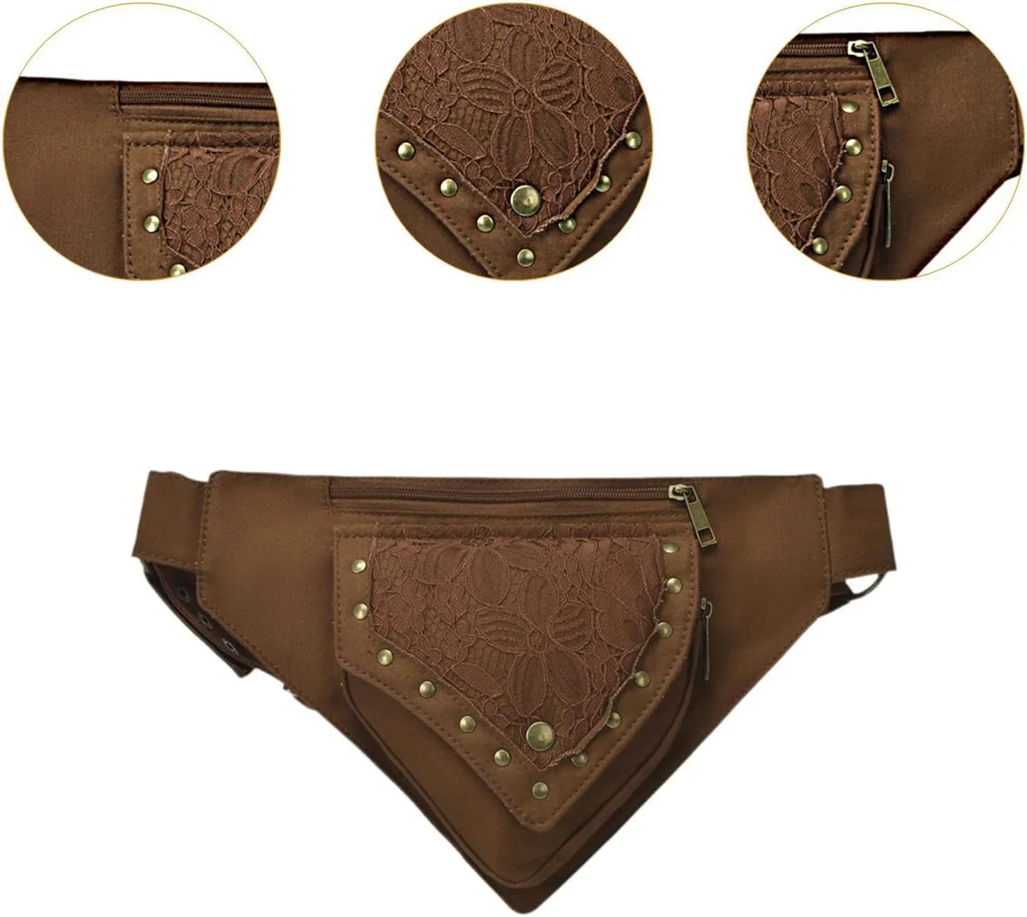 Adjustable Strap Waist Bag with Zipper for Theatrical Events and Halloween