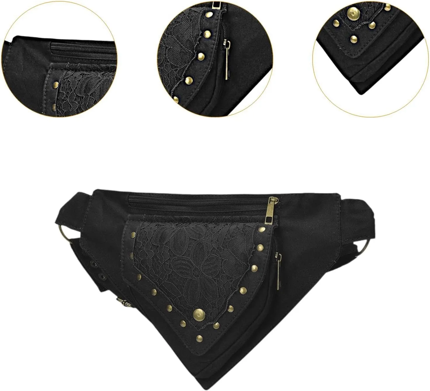 Adjustable Strap Waist Bag with Zipper for Theatrical Events and Halloween