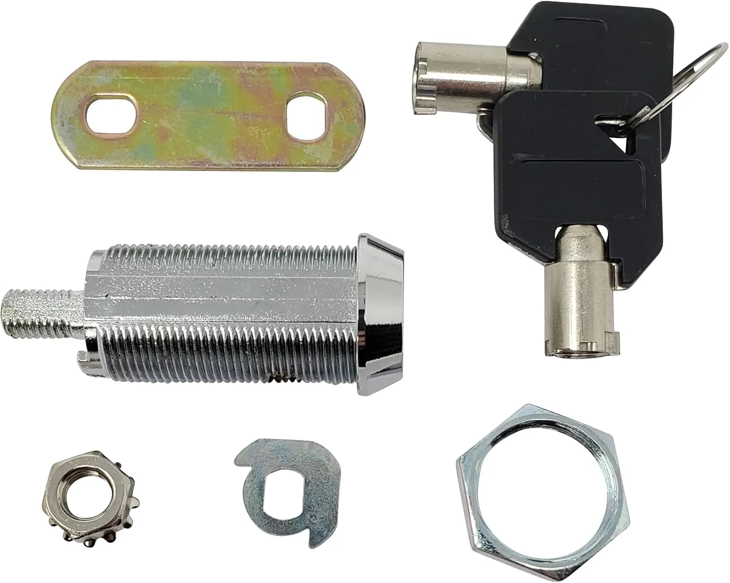 Admiral Locks 1-1/2” Tubular Cam Lock, Keyed Alike Removable Key RV Compartment Storage Lock Cabinet Locks (1-1/2 Inch 90°, Chrome Pack of. 25)