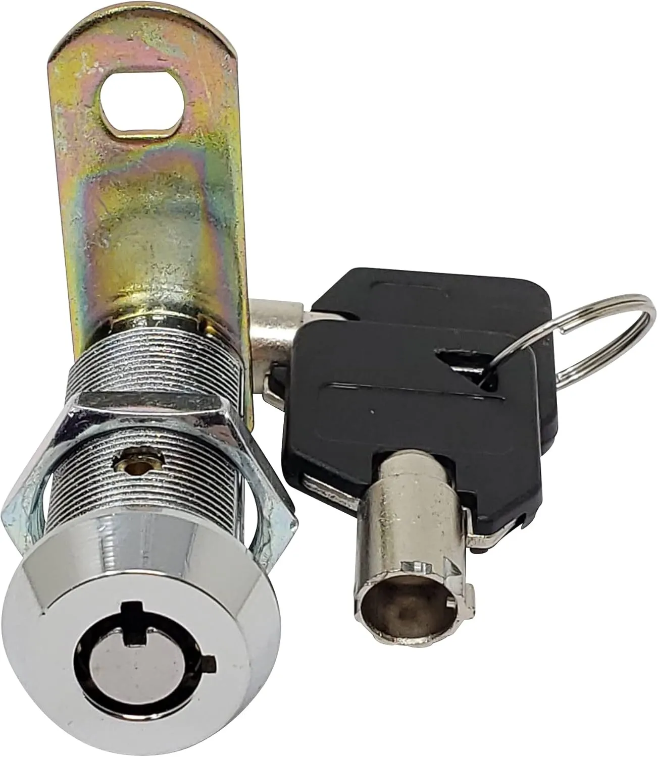 Admiral Locks 1-1/2” Tubular Cam Lock, Keyed Alike Removable Key RV Compartment Storage Lock Cabinet Locks (1-1/2 Inch 90°, Chrome Pack of. 25)