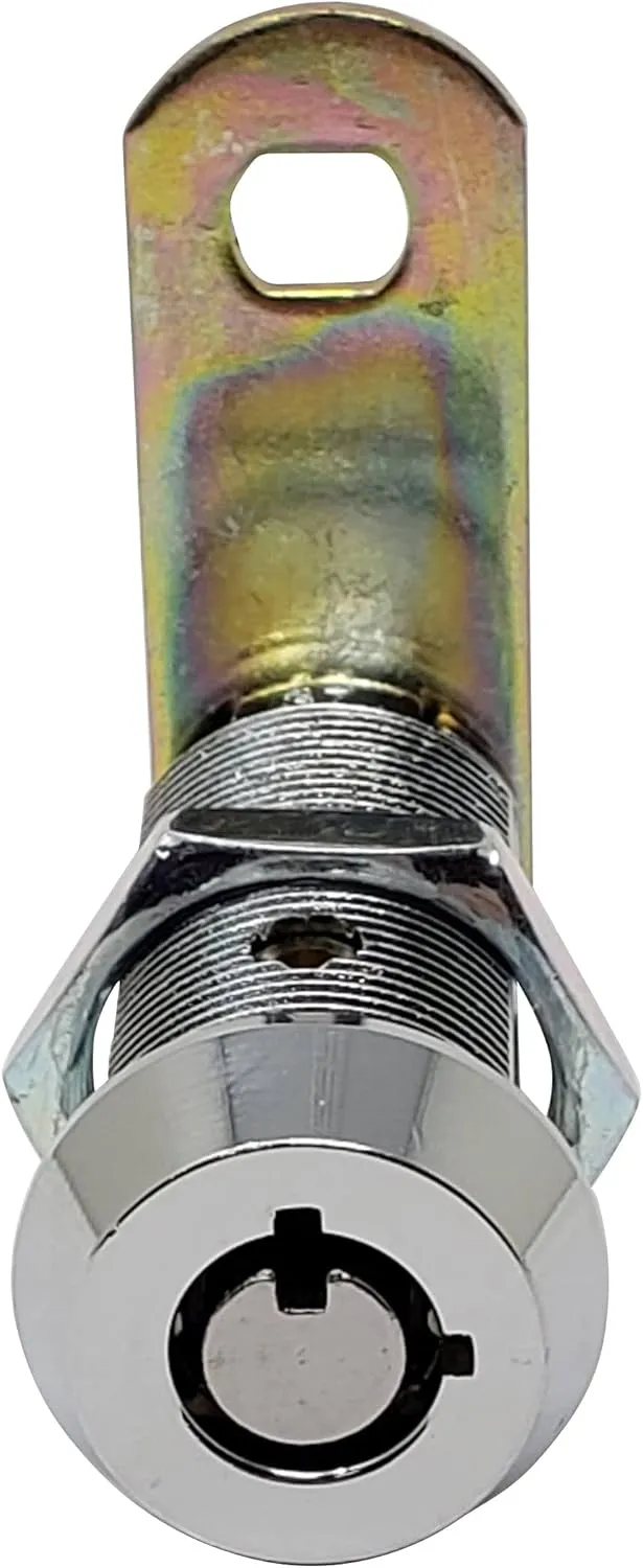 Admiral Locks 1-1/2” Tubular Cam Lock, Keyed Alike Removable Key RV Compartment Storage Lock Cabinet Locks (1-1/2 Inch 90°, Chrome Pack of. 25)