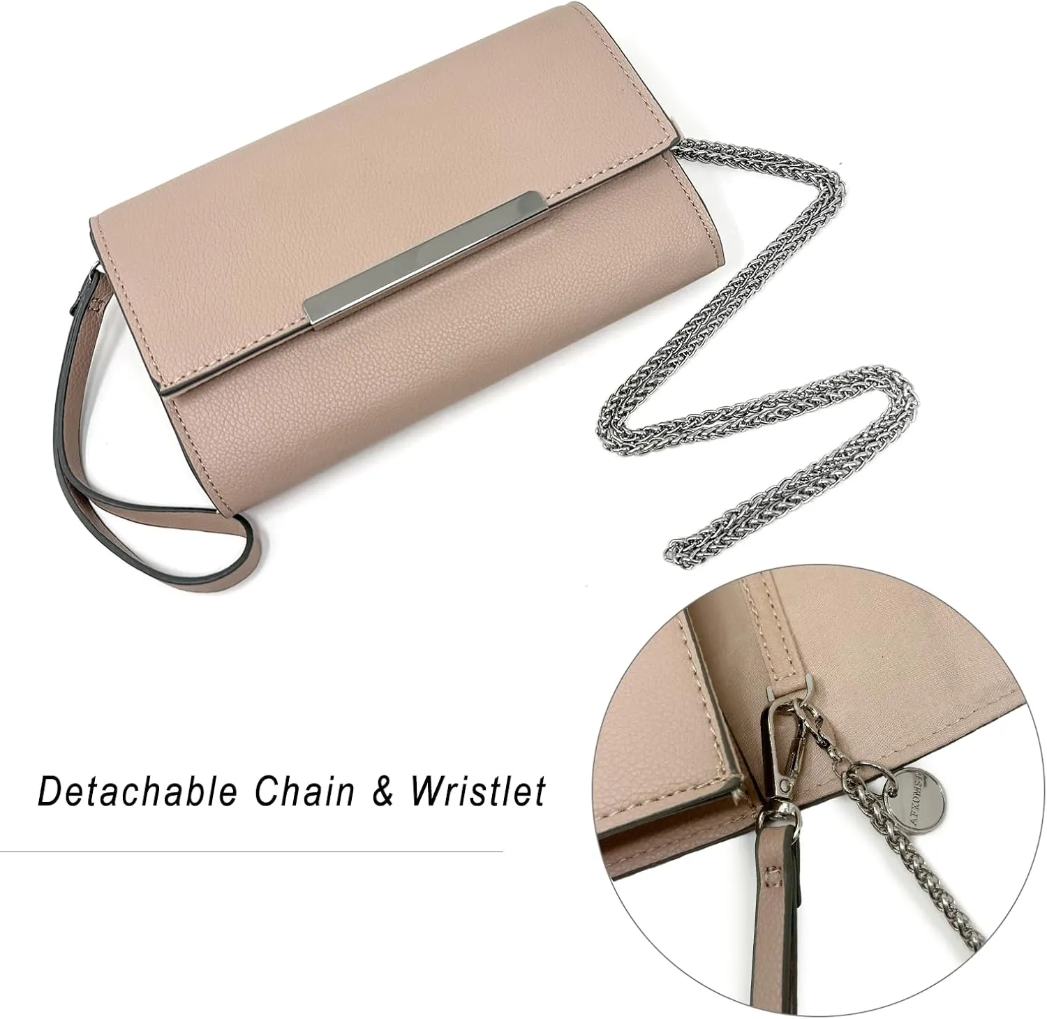 AFKOMST Small Clutch Purses for Women Formal Evening Bag Crossbody and Wristlet Handbags for Party Prom Cocktail Wedding