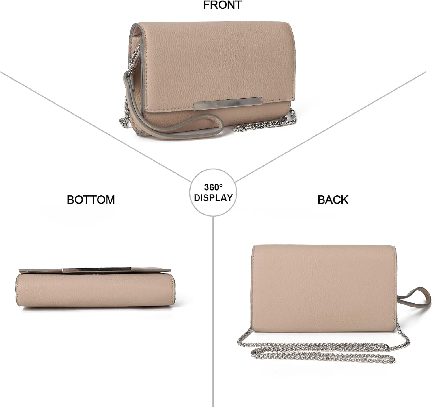 AFKOMST Small Clutch Purses for Women Formal Evening Bag Crossbody and Wristlet Handbags for Party Prom Cocktail Wedding