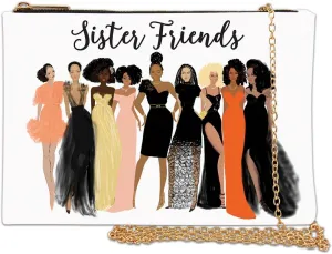 African American Expressions Chain Purse - Black Art Clutch Bag - size 10"x7"x1" - Great for Embracing Black Culture