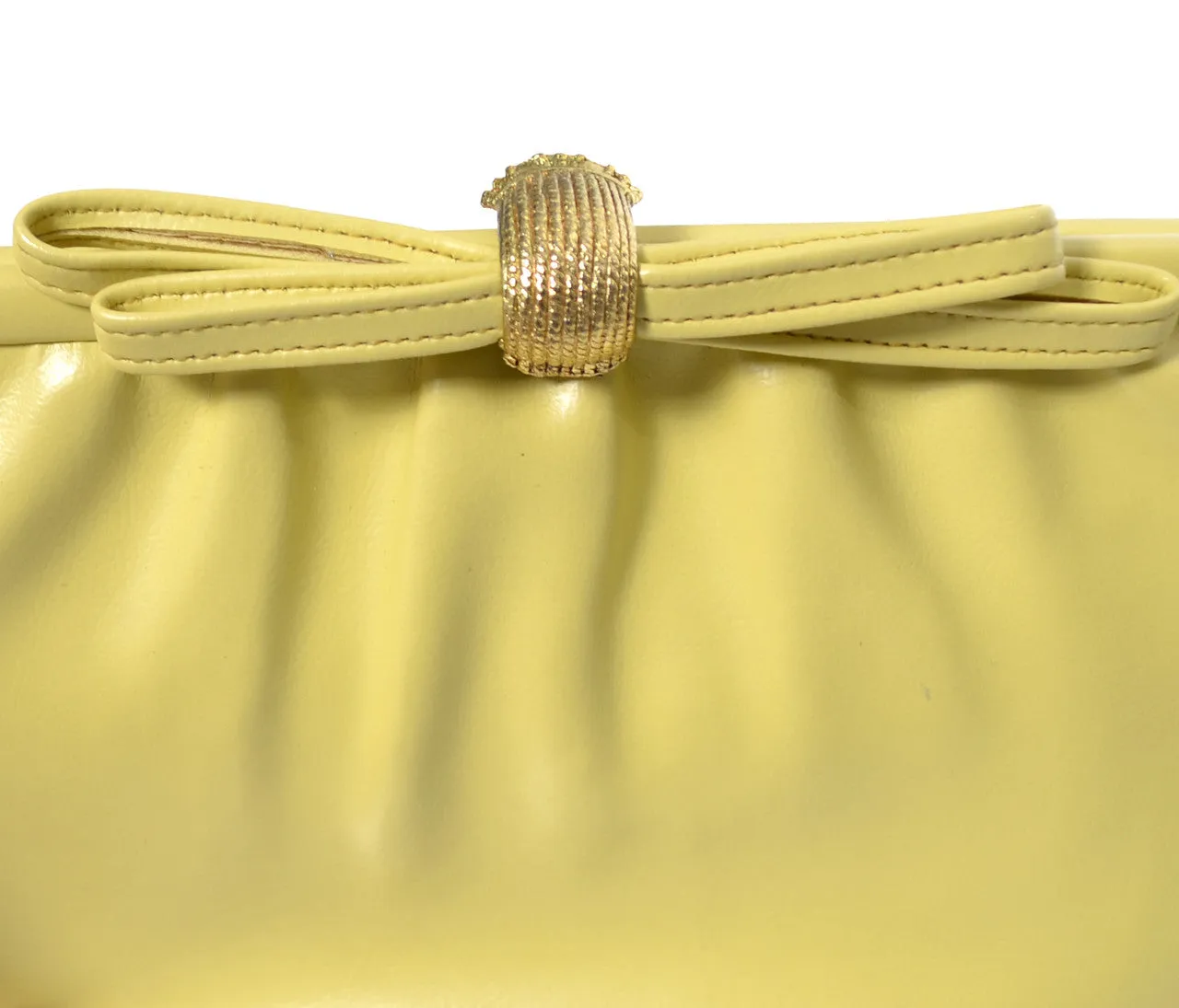 After Five Buttery Yellow Vintage Handbag Clutch