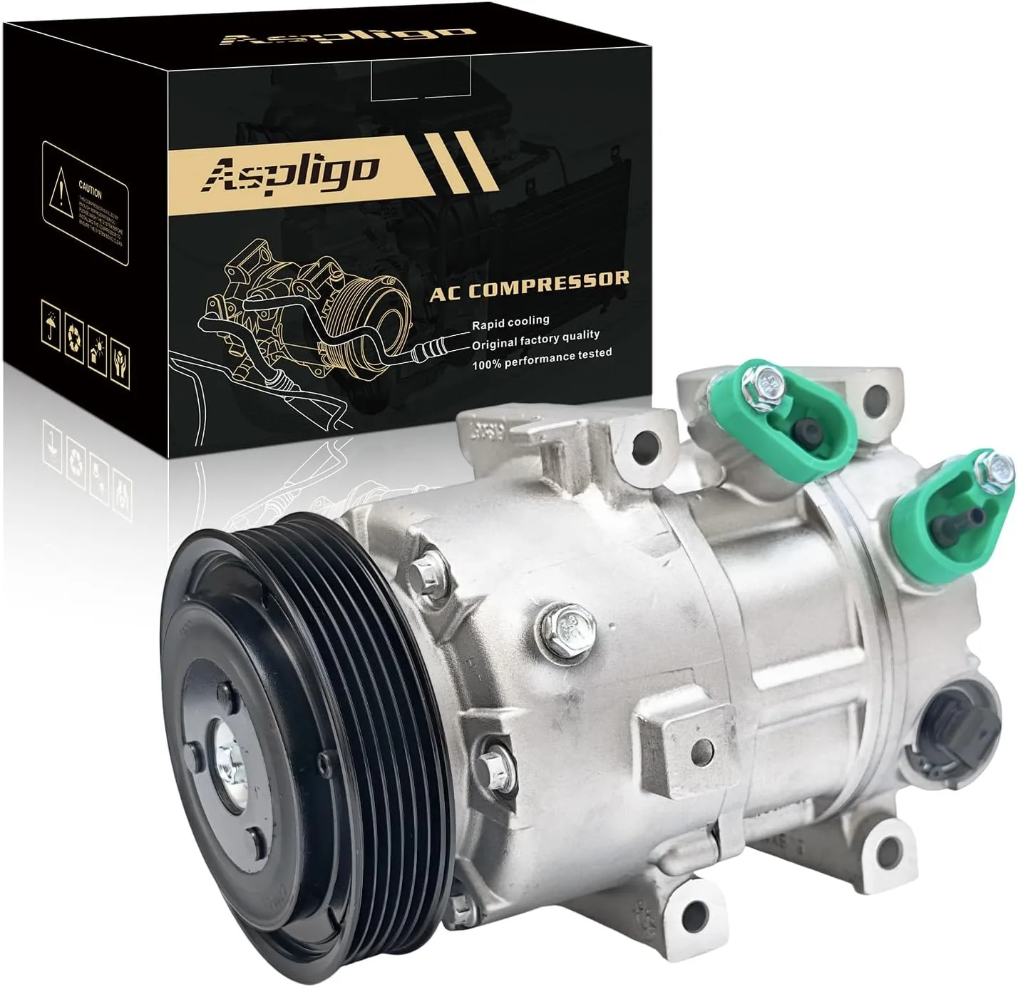 Air Conditioner AC Compressor Fits for Hyundai Sonata 2.0L 2.4L 2012-2014, for Kia Optima 2.0L 2.4L 2012-2018, with A/C Clutch, CO29159C AC Compressor, Replaces 977013V110, 977013V110RU