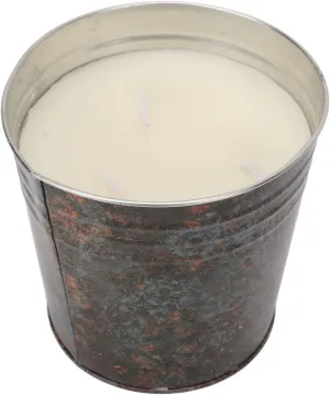 Akozon Bucket Candle 3 Wicks Citronella Candles - Smokeless Outdoor Aromatherapy in Rustic Metal Tin for Dining, Gardening, Camping & Picnics
