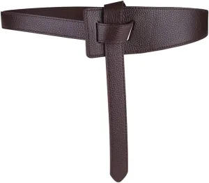 ALAIX Women's Leather Belt Dress Belt for Jeans Jumpsuit Coat Fashion Tie a Knot Genuine Leather Waist Belt