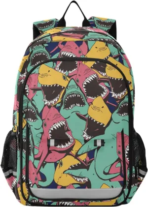 ALAZA Angry Shark Sea Animal Laptop Backpack Purse for Women Men Travel Bag Casual Daypack with Compartment & Multiple Pockets