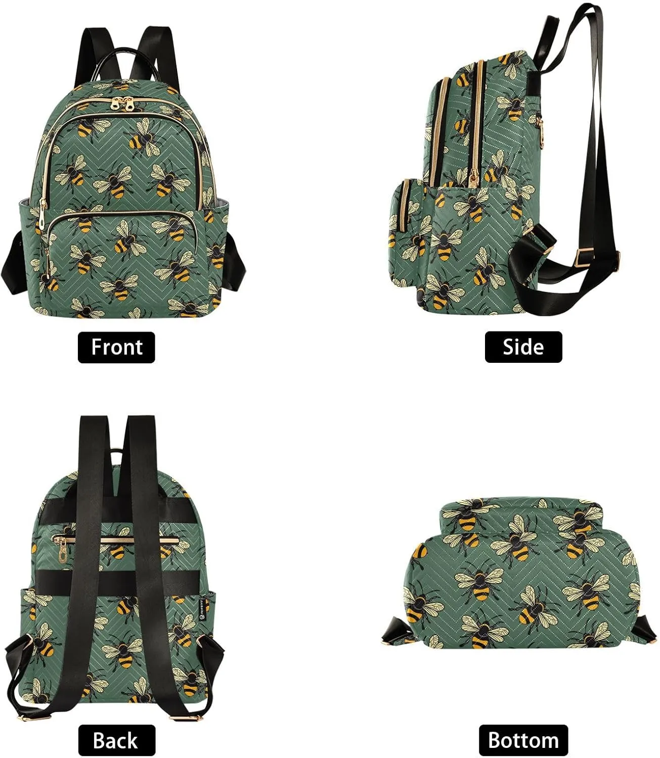 ALAZA Cute Bee Women’s Backpack Purse Causal Daypack Work Travel College Business Trip Bag Shoulder Bag