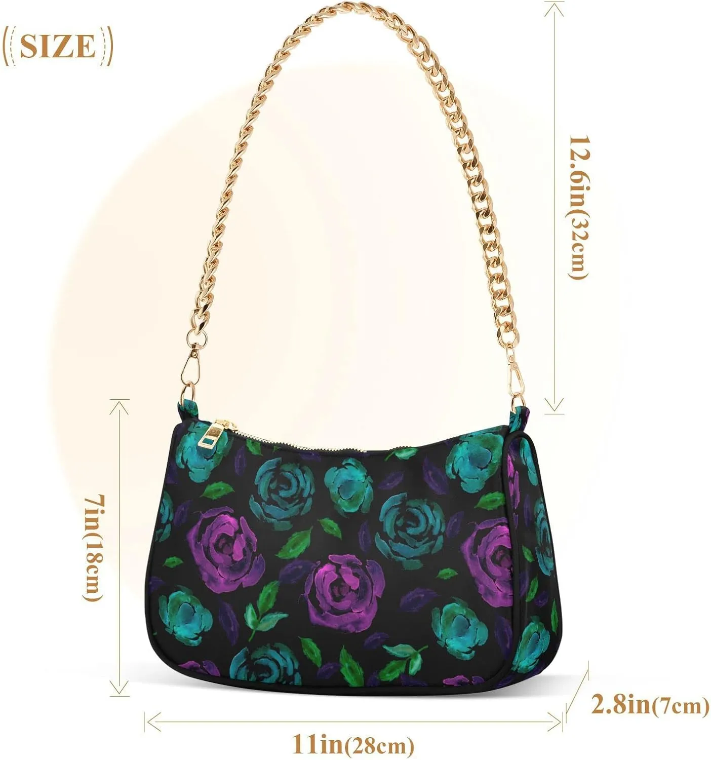 ALAZA Shoulder Bag Purse for Women Tote Handbag with Zipper Closure