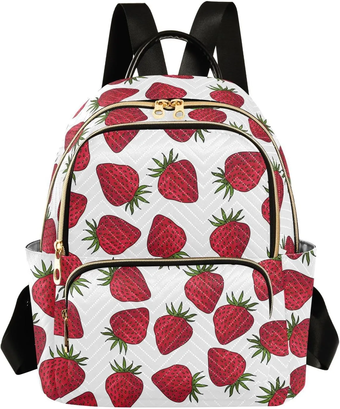 ALAZA Strawberry White Background Women’s Backpack Purse Causal Daypack Work Travel College Business Trip Bag Shoulder Bag
