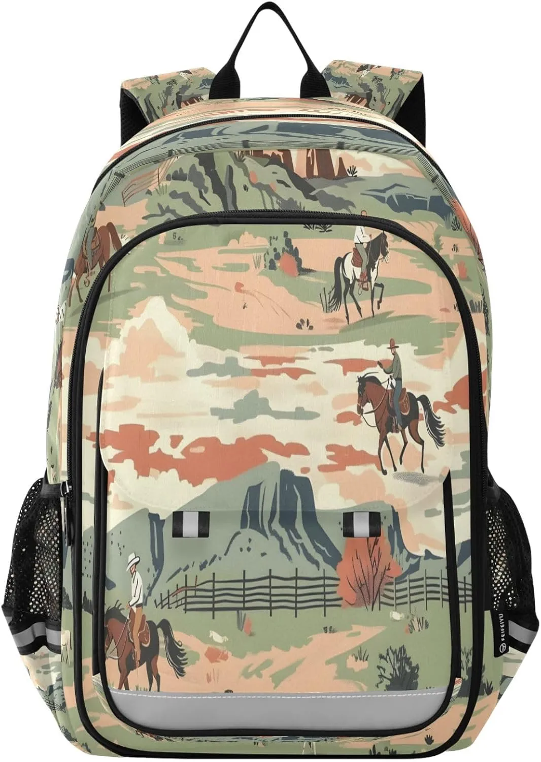 ALAZA Stylish Western Cowboys Rodeo Seamless School Backpacks Travel Laptop Bag Kids Bookbag for Girls Boys Teens Women Men