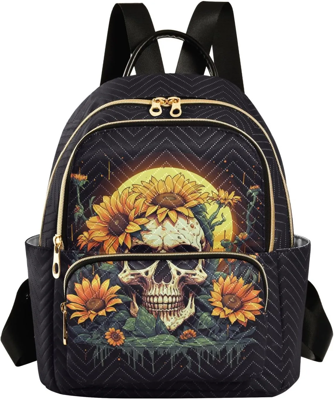 ALAZA Vintage Cactus Sunflower Skull Women’s Backpack Purse Causal Daypack Work Travel College Business Trip Bag Shoulder Bag