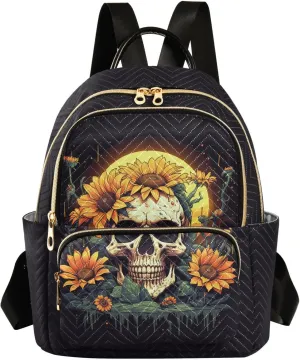 ALAZA Vintage Cactus Sunflower Skull Women’s Backpack Purse Causal Daypack Work Travel College Business Trip Bag Shoulder Bag