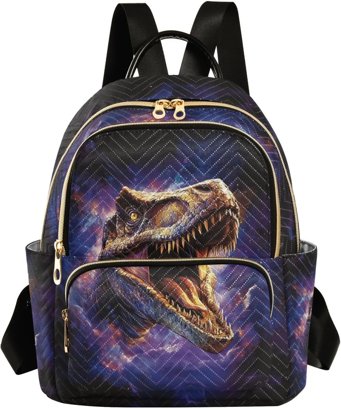 ALAZA Vintage Roar Dinosaur in Galaxy Women's Backpack Purse Causal Daypack Work Travel College Business Trip Bag Shoulder Bag