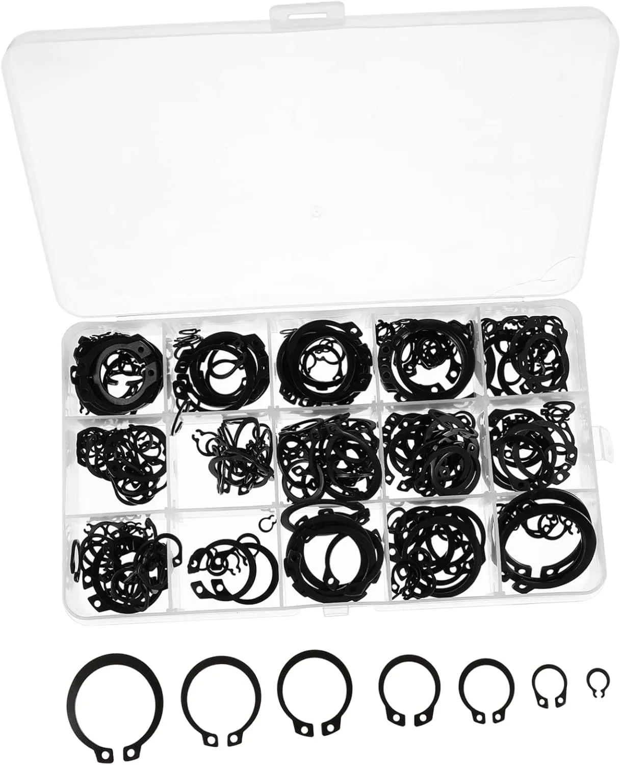 Alipis 320pcs External C-clip Retaining Rings Assortment Kit Snap Rings for Heavy Duty Use