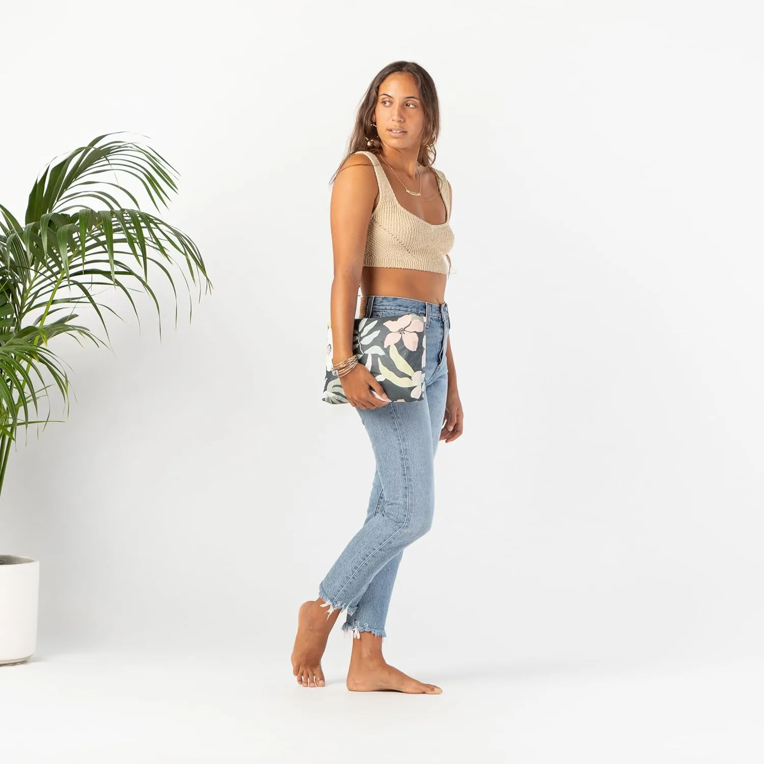 ALOHA Collection Mid Pouch, Lightweight, Packable, & Splash-Proof Pouch for Travel, Makeup, Toiletries, Organization, Gym, Pool & Beach. Easy to Clean Material. (11" x 8.5")
