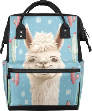 Alpaca Colour Cactus Diaper Bag Mommy Bags With Adjustable Shoulder Strap Waterproof Multifunction Shoulder Bag Travel Large Capacity Backpack for Moms And Dads