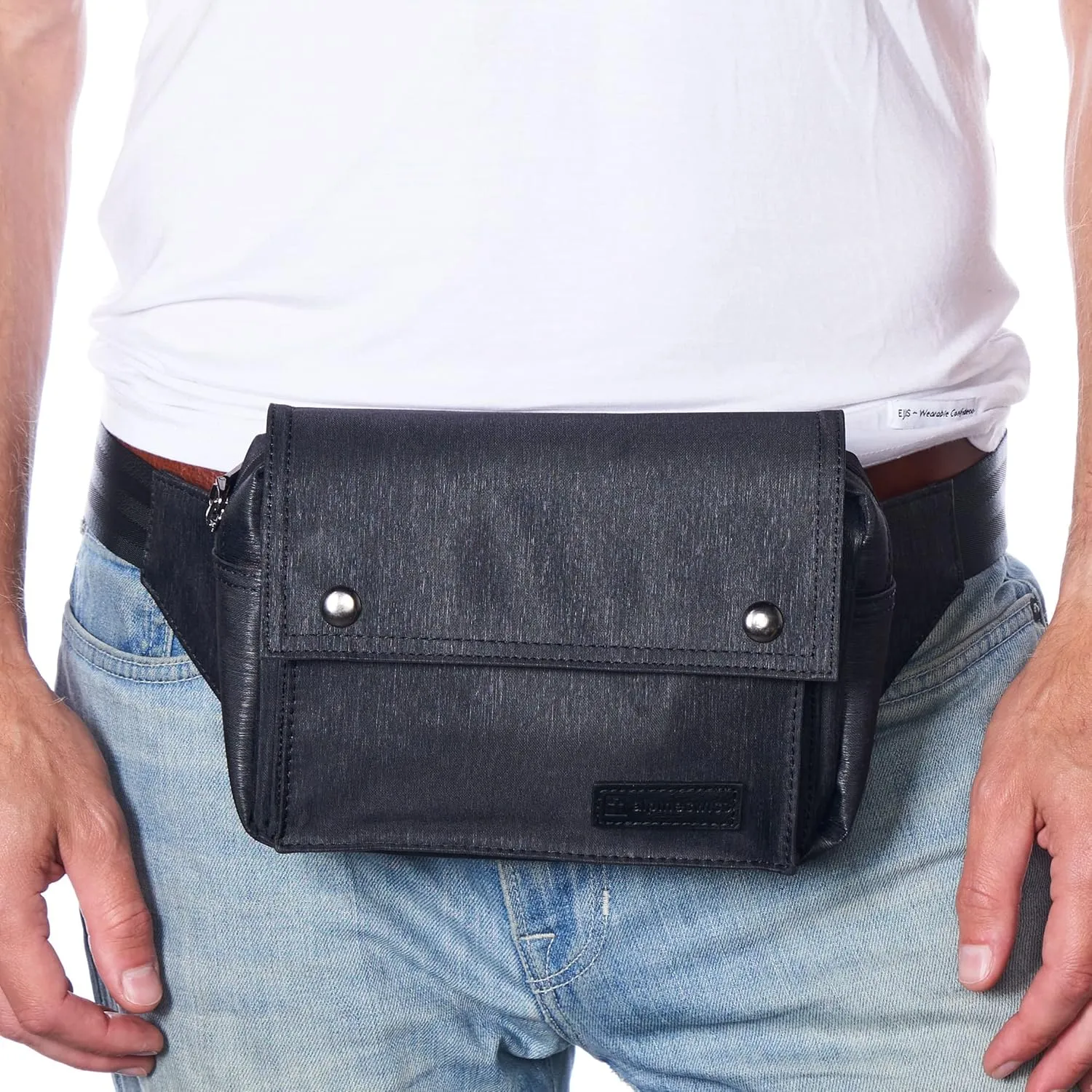 Alpine Swiss Fanny Pack Waist Bag Adjustable Belt Strap Crossbody Sling Bum Bag Black