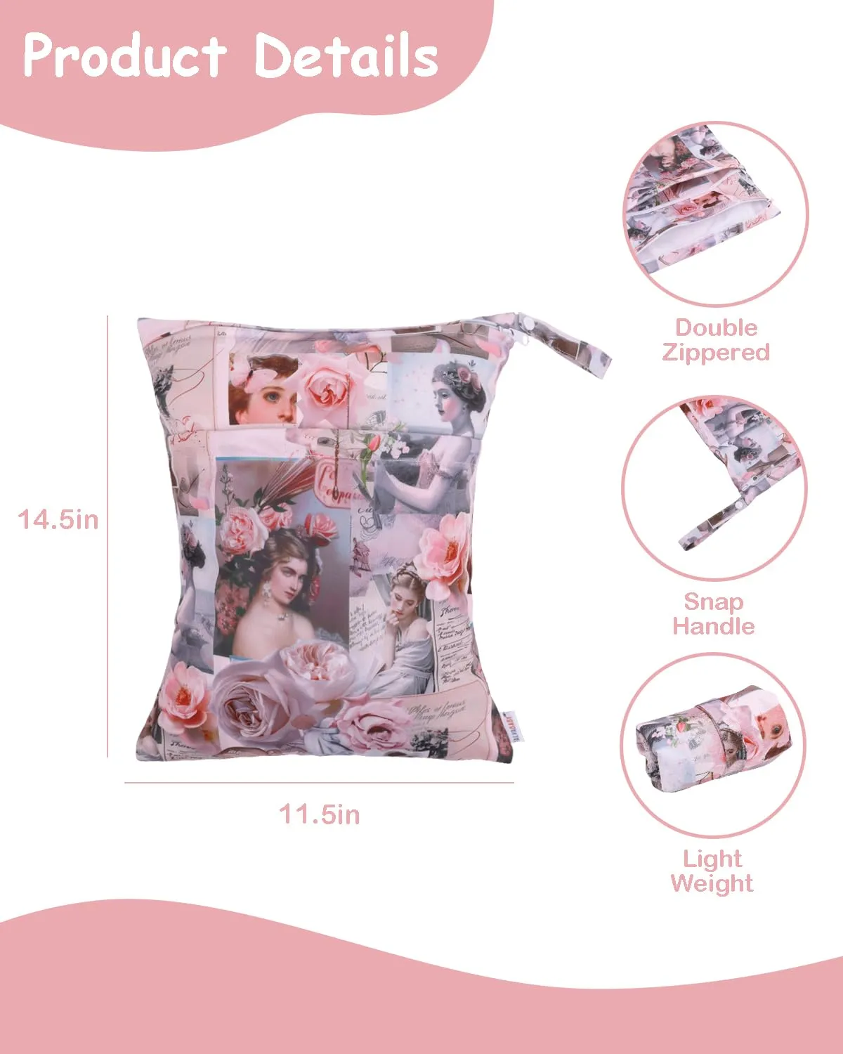 ALVABABY Hawaii 2pcs Superior Waterproof Wet Dry Bags,Reusable Two Zippered Pockets, baby cloth diaper wet bags,Travel,Beach,Pool,Daycare,Soiled Baby Items,Yoga Gym Bag,wet bag for swimsuit LW3536A