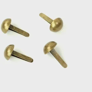 Antique Brass Dome Shaped Purse Feet - 1/2 Inch
