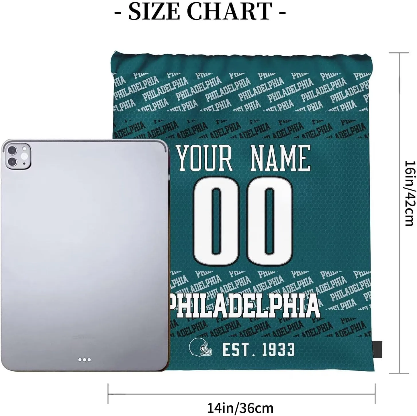 ANTKING Philadelphia Drawstring Bags Backpack Custom Name Number for Men Women Youth Gifts