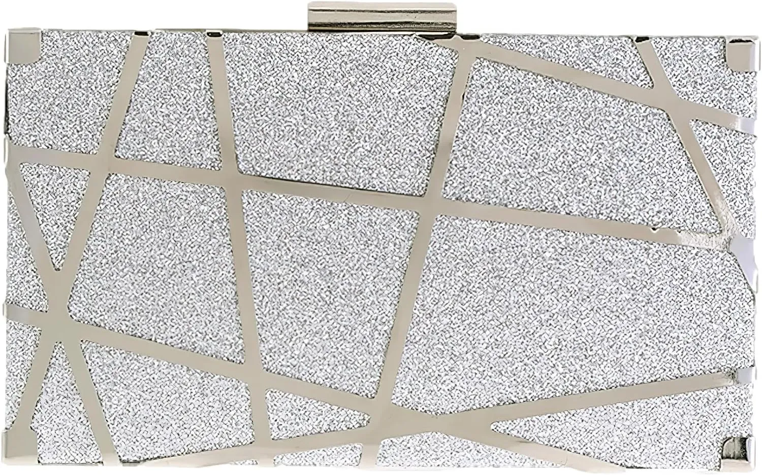 ANUFER Women's Sparkly Sequins Evening Clutch Bag Geometric Party Purse Bag with Two Chains