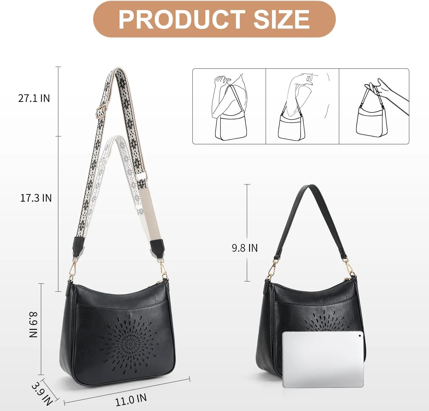 APHISON Hobo Bag for Women, Crossbody Bags for Women Trendy Bucket Purses and Shoulder Handbags with 2 Detachable Straps
