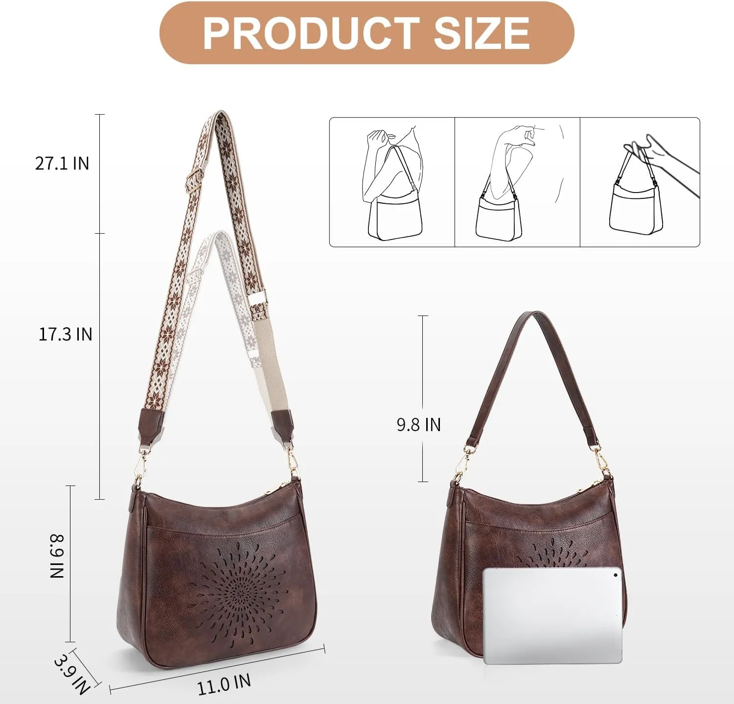 APHISON Hobo Bag for Women, Crossbody Bags for Women Trendy Bucket Purses and Shoulder Handbags with 2 Detachable Straps