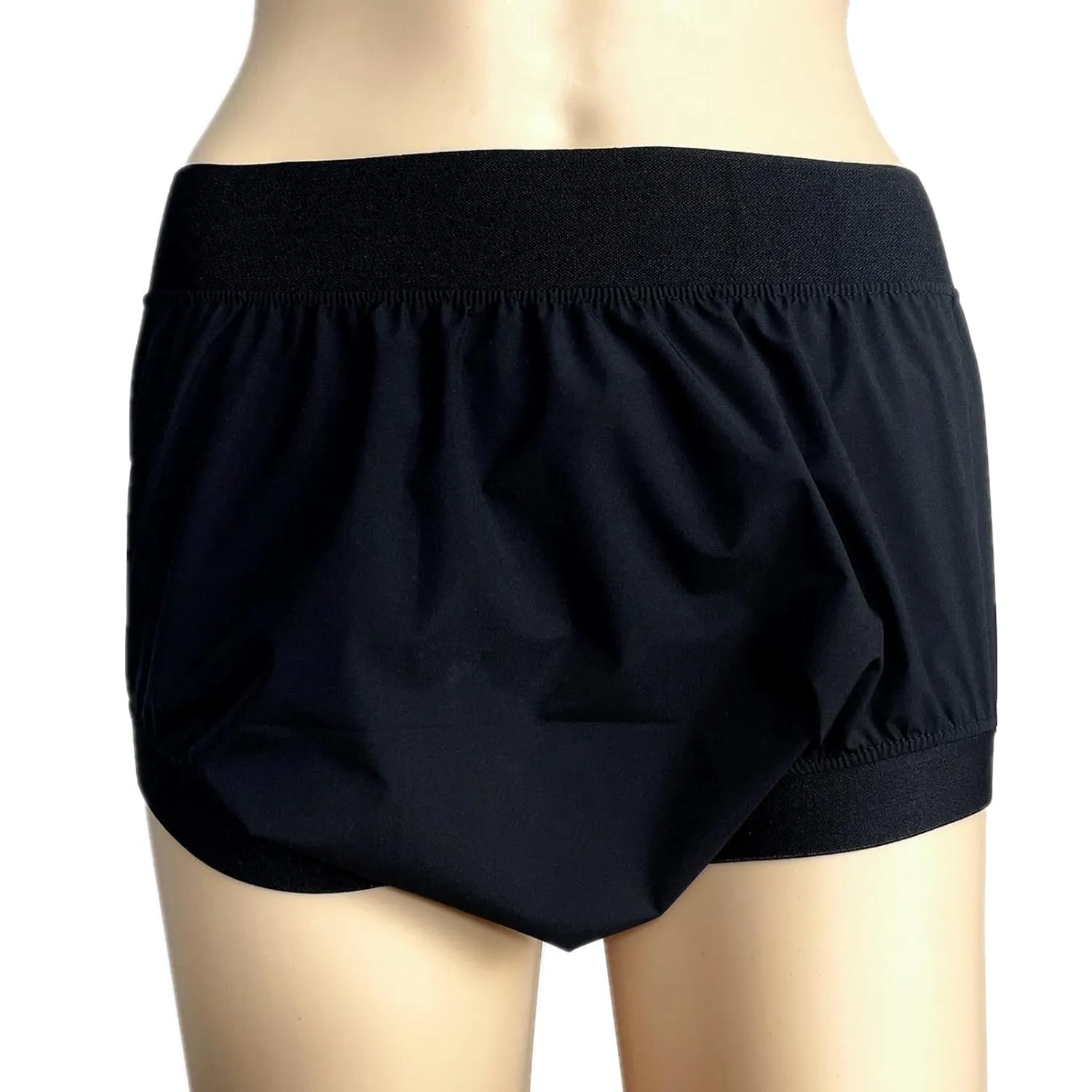 AQX Adult Plastic Pants, Reusable Waterproof Underwear for Incontinence, Leakproof High Waist Cloth Diaper Covers 2Pcs (BlackWhite-2Pcs, M)