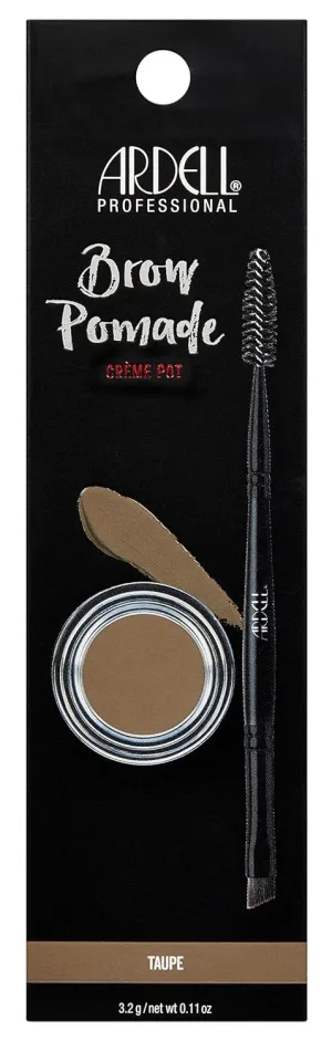 Ardell Brow Pomade - Taupe, Smudge-Proof Long-Lasting Eyebrow Makeup, with Dual-Ended Precision Brush and Spoolie for Defined and Natural Brows, 1 Pack