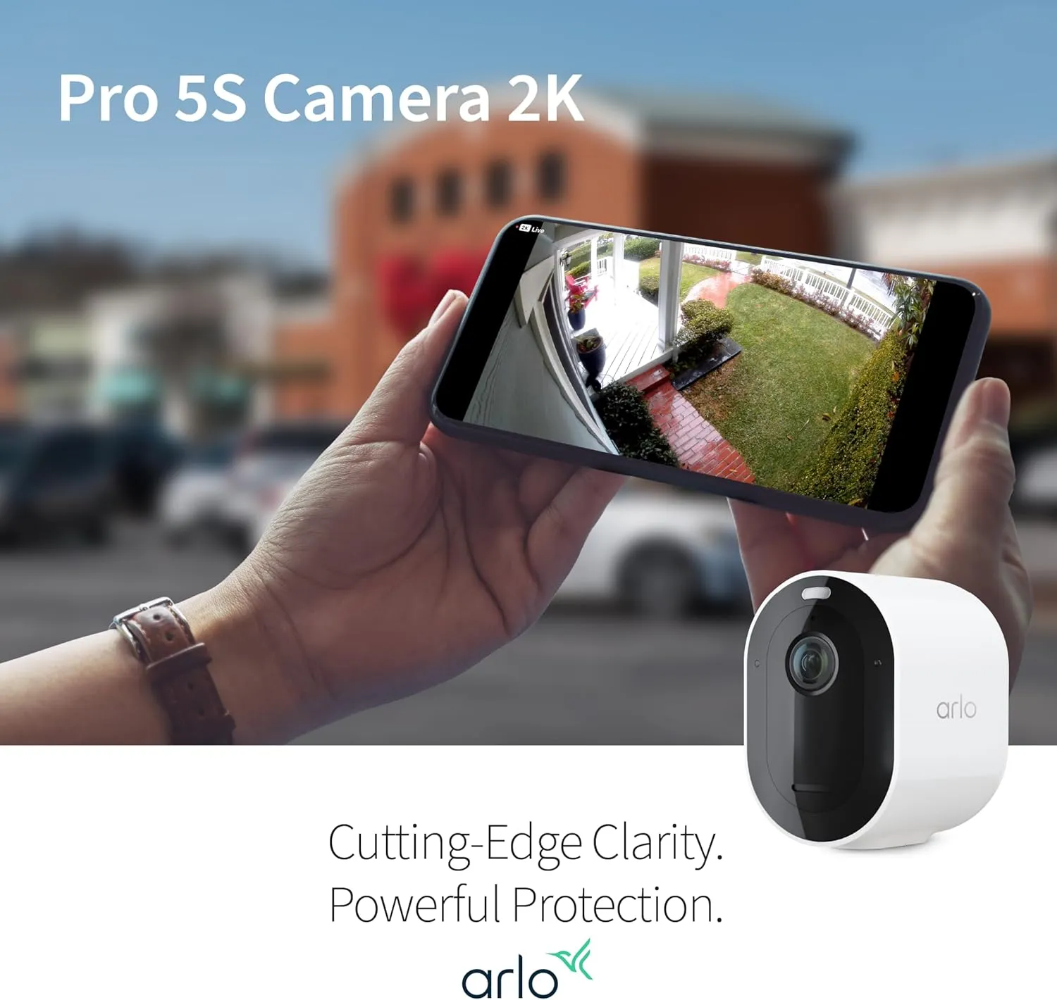 Arlo Pro 5S 2K Spotlight Camera - Wireless Home Security Camera with Spotlight, Color Night Vision, Dual-Band Wi-Fi & 2-Way Audio - White, 3 Pack, VMC4360P