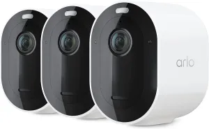 Arlo Pro 5S 2K Spotlight Camera - Wireless Home Security Camera with Spotlight, Color Night Vision, Dual-Band Wi-Fi & 2-Way Audio - White, 3 Pack, VMC4360P