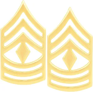 Army chevron rank: Enlisted: 1st Sergeant (E-8-1SG). Priced per pair.