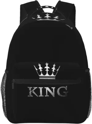 ASYG King Backpack Men Laptop Backpack Lion Tablet Travel Picnic Bag Lion Travel Bag
