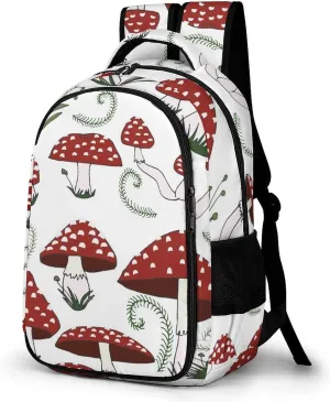 Autumn Poison Red Mushrooms Laptop Backpack Fall Travel Bags Daypack Durable Work Camping Hiking Back Packs for Women Men