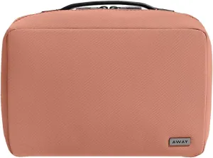 Away Small Toiletry Bag, Travel Essentials Organizer with Mesh and Clear Pockets, Waterproof, Easy to Clean, Compact Travel Pouch, Clay Pink